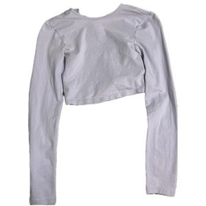 H&M Lilac Long Sleeve Open Back Crop Top